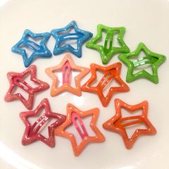 パッチンピン スリーピン ヘアピン 星 スター 5色×2ペア 10個セット E