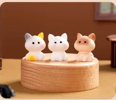 6枚セット 子猫の置物 ウサギ 犬の置物 猫の置物 かわいい ミニチュア レジン 動物 兎 新年飾り 寝室用 ベッドサイドテーブル テーブルの置物 樹脂 かわいい