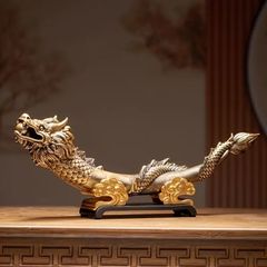 タイガーアイ 龍 置物 木製台座付き - メルカリ
