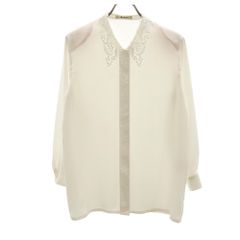 美品］CORDIER 長袖 ブラウス レース装飾 アイボリー 40 - メルカリ