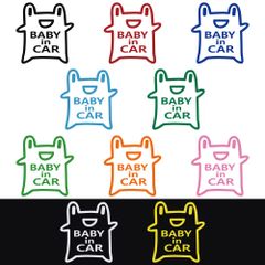 ステッカー 【 BABY in CAR ベビーインカー カエル 】 選べる10色 縦10.5ｃｍ×横10ｃｍ オリジナルステッカー かわいい 可愛い  赤ちゃんが乗っています 安全運転 交通安全  カーサイン セーフティステッカー カッティングステッカー