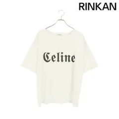 未使用！CELINE セリーヌ　ロゴプリント ホワイトTシャツ CELINE】セリーヌ ロゴ プリント コットン Tシャツ - メルカリ