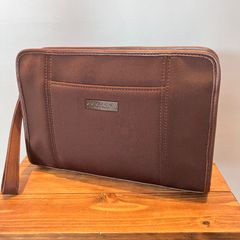 【 特別企画 オマケ付き 】COACH New York コーチ ニューヨーク ネオコレクション クラッチバッグ セカンドバッグ ナイロン レザー ブラウン 茶 C8Y-6397