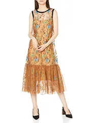 [グレースコンチネンタル] 2021AW 0121331084 ﾌﾗﾜｰﾁｭｰﾙﾃｨｱｰﾄﾞﾜﾝﾋﾟｰｽ レディース 12 キャメル 38