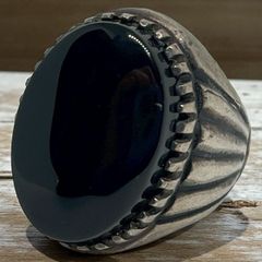 リング 指輪 オニキス オールドシルバー シルバー925 OLD SILVER 刻印 約24号 インディアンジュエリー インディアン アクセサリー ビンテージ 50s ~ 60s 70s 80s 90S 天然石 メンズ 一点物 2502 39800 p10