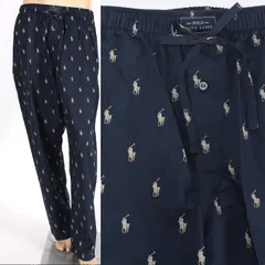 ポロ ラルフローレン POLO RALPH LAUREN コットン パンツ R972NY 00D ネイビー クリームポニープリント SLEEPWEAR ポロ ロングパンツ 長ズボン スラックス ボトムス メンズ ユニセックス 【新品・本物】 売れ筋