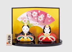 《１０％OFF》薬師窯錦彩花かざり雛1組●1400899U