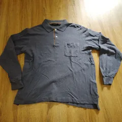 BURBERRY LONDON。バーバリーロンドン。長袖ポロシャツ。ブルー系。Mサイズ。