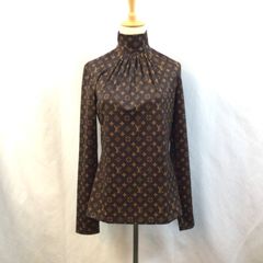 Louis Vuitton 　ルイヴィトン　LV　モノグラムプリント　総柄　ナイロン　ギャザー　タートルネック　ロングスリーブ　長袖　トップス