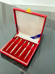 【高級銀製】フルーツナイフセット (鶴と亀、松竹梅デザイン) Japanese traditionals design fruit knife