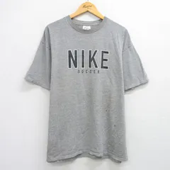 XL/古着 ナイキ NIKE 半袖 ビンテージ Tシャツ メンズ 00s ビッグロゴ サッカー 大きいサイズ クルーネック グレー 霜降り 25jul28 中古
