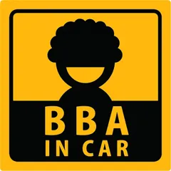【迅速発送】ステッカー屋Donperi 車用 カーステッカー マグネット BBA IN CAR 傷隠し おもしろ B0004