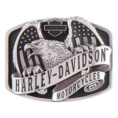 Harley-Davidson ハーレーダビッドソン ベルトバックル メンズ Wings Over America アンティークシルバー