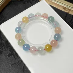 高級 EU製 ★モルガナイト ブレスレット★ブレスレット パワーストーン アクセサリー 高級 レア 11.7-12.2mm ZB2198