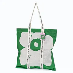 新品 マリメッコ marimekko トートバッグ Carrier Midi 60周年記念 ウニッコ ファブリックバッグ レディース グリーン×ホワイト 93153 093153 680 北欧雑貨 北欧デザイン