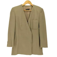 GIORGIO ARMANI ノーカラージャケット 80s cd27a598f3f257928cfdaf1b84b335
