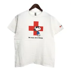 PEANUTS スヌーピー American Red Cross 半袖Ｔシャツ ホワイト (メンズ L) 中古 古着 T3685