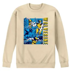 【送料無料】 マーベル メンズ Tシャツ トップス Men's Marvel Wolverine Comic Panels Crew Fleece Sweatshirt Cream