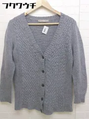 ◇ A day in the life UNITED ARROWS ウール ニット 長袖 カーディガン グレー レディース 【中古】 【1103220006254】