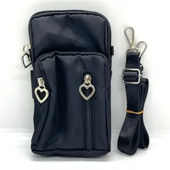 【訳あり品】スマホポーチ ポシェット 黒 ショルダーバッグ