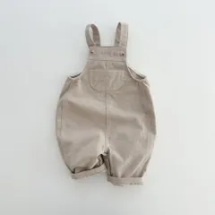 ☆ ベージュ ☆ 130cm ☆ オーバーオール nakoa3600 オーバーオール つなぎ 子供服 キッズ パンツ 長ズボン 女の子 サロペット ボトムス オールシーズン ジーンズ ロングパンツ デニムパンツ ポケット 男女兼用 ベビー服 可愛い シンプル