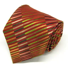 ヒューゴボス ブランド ネクタイ ストライプ柄 PO メンズ レッド HUGO BOSS 【中古】