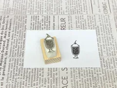 消しゴムはんこ17 レトロなメロンソーダはんこ