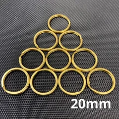 真鍮製 二重リング 直径20mm キーリング10点セット