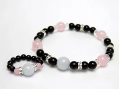 アクアマリンとローズクォーツのブレスレットとリング2点セット ギフトにも最適 厄除け/お守り プチギフト 転勤 退職 お礼 母の日 