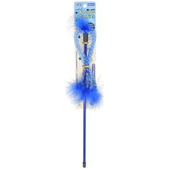 （まとめ）アース・ペット ねこモテ じゃらしフワリ ブルー （猫用玩具） 【×5セット】