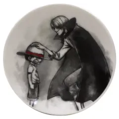 【中古】皿・茶碗 ルフィ＆シャンクス 名場面小皿-水墨画風アート- 「一番くじ ワンピース FULL FORCE」 G賞