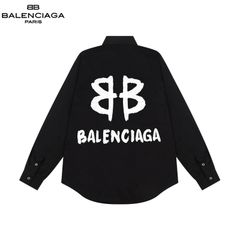 Balenciagaロゴプリント長袖ルーズフィットシャツ