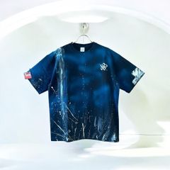 paint T-shirt ペイント Tシャツ ユニセックス ネイビー ペンキ オーバーサイズ 久喜倉庫店