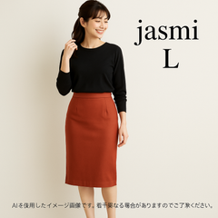 AS0324 jasmi シルクスカート Lサイズ テラコッタ系 新品未使用