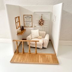 組立ドールハウス　ガーリーなお部屋　家具付　背景ボード ミニチュア ドールハウス パーゴラ ブライス リカちゃん 背景