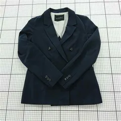 ◇ Θ green label relaxing UNITED ARROWS ストライプ柄 長袖 テーラード ジャケット サイズ36 ネイビー系 レディース E  【1509180016164】