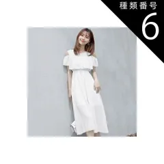 種類6：レッド/XL サマードレス オフショル ワンピース フレアスカート フレアワンピース ワンピドレス 膝下 ミモレ ミモレ丈 オフショルダー フレア シフォン ウエストゴム シースルー かわいい おしゃれ お洒落 大人可愛い 大人女子 キュート 無地 花