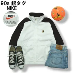 90s ヴィンテージ ナイキ テニス NIKE TENNIS ウィンド ジャケット ロゴ ワッペン ジップアップ メッシュ ベンチレーション S ブラウン x ホワイト メンズ
