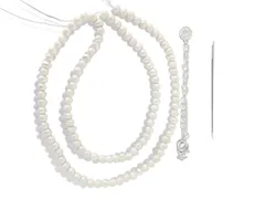 【新着商品】手作り誕生石女性ギフト シルバー 3-3.5mm 天然本真珠 ブレスレット DIY ネックレス マットパール レディース [yachihoko]