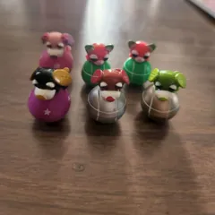 お茶犬　景品　起き上がりこぼし　マスコット　5種6個セット