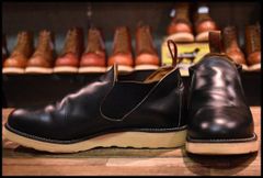 【8E 良品 90'S】レッドウィング 8142 サイドゴア 黒 ブラッククローム ローカット 短靴 ブーツ redwing HOPESMORE【EF345】