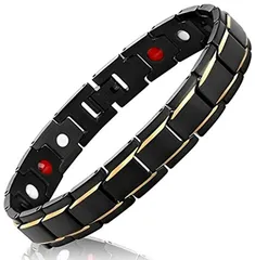 COOZ ゲルマニウム 磁気 パワーストーン ブレスレット プレゼント ボックス付き メンズ バングル ブラック