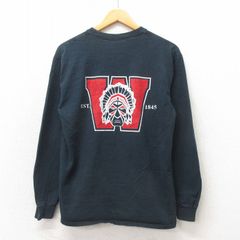 M/古着 長袖 ビンテージ Tシャツ メンズ 00s インディアン コットン クルーネック 黒 ブラック 25may21 中古