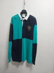 FRONT ROW ポロシャツ 長袖 メンズ 110 ラグビーシャツ