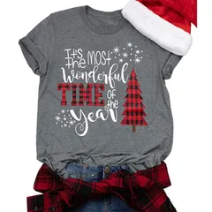 ZUMBAウェア　レディース ヒョウ柄プレイド クリスマスツリー メリークリスマス Tシャツ レディ ース ズンバ普段着