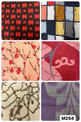 【まとめ売り】リメイク用　ハギレ　端切れ　銘仙　柄6種類　28点　正絹　アンティーク　アンティーク布　着物　和装　M254