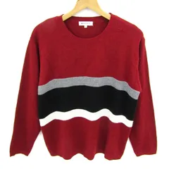 ザショップティーケー セーター トップス クルーネックニット ボーダー柄 メンズ Lサイズ レッド THE SHOP TK 【中古】
