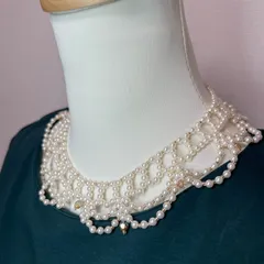 つけ襟風パールネックレス