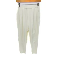 インディヴィ テーパードパンツ ボトムス ストレッチ 日本製 レディース 36サイズ ホワイト INDIVI 【中古】