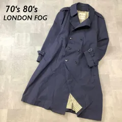 70s 80s カナダ製 LONDON FOG トレンチコート 46R ネイビー